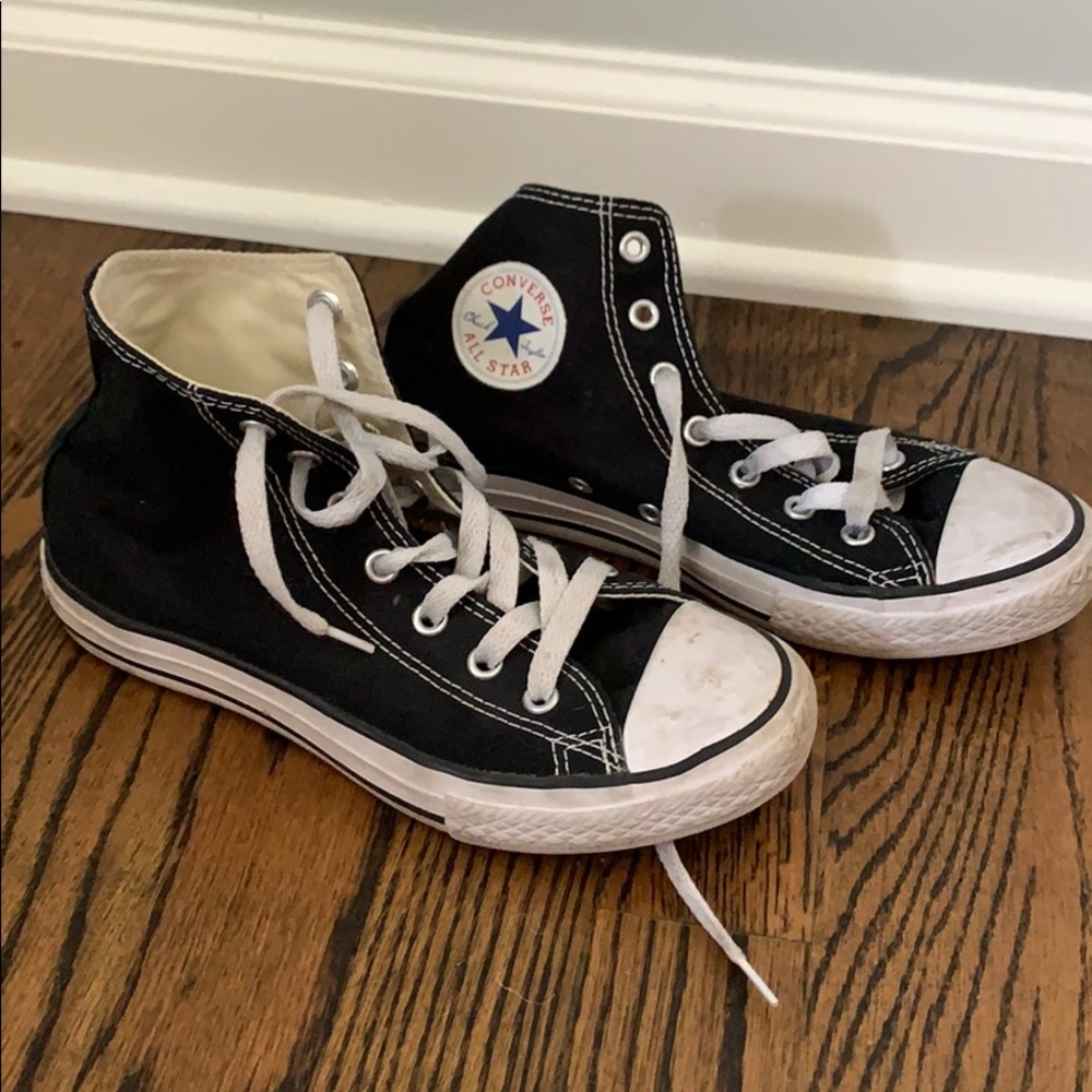 Converse All Star Black High Tops Size Youth 2.5